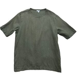 COS Men’s S True Hemp Blend T-Shirt Crew Neck Size S Army Green